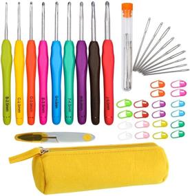 img 4 attached to 40pcs Crochet Hooks Set with Case - Large-Eye Blunt Needles, Yarn Knitting Plus, and Ergonomic Handle Crochet Hooks Needles for Arthritic Hands. Best Gift for Friends.