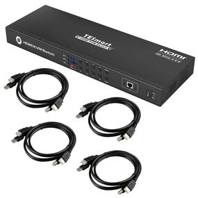 img 4 attached to 🔁 TESmart 8X1 HDMI KVM переключатель: 8 портов, 4K@60 Гц Ultra HD, RS232, LAN и IP управление, автоматическое сканирование, монтаж в стойку - управление 8 ПК с 1 монитором, клавиатурой, мышью