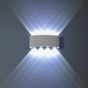 img 4 attached to 🌼 HONPHIER 8W Wall Sconce: Waterproof LED Wall Light with Large Power for Outdoor & Indoor Use - Perfect for Living Room, Bedroom, Garden & Doorway, White-Cold White