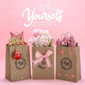 img 1 attached to 🛍️ Premium GSSUSA 50 Pcs Brown Kraft Paper Bags - Small Thank You Gift Bags Bulk with Handle, No Bow/Ribbon - Ideal for Wedding, Parties, Shopping, and Merchandise