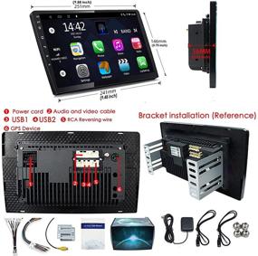 img 2 attached to 🚗 Binize Android 10 Car Stereo Double Din 10.1 Inch - Совместимость с Apple Carplay/Android Auto, GPS-навигация, сенсорный экран, Bluetooth, WiFi, двойной USB - Премиум-кар радио