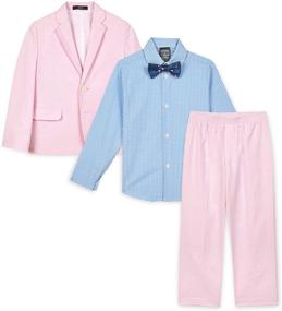 img 1 attached to 👔 Boys' Clothing Set: 4-Piece Dress Shirt, Pants, and Jacket