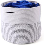 🧺 tosnail large cotton rope woven storage baskets - 17 x 17 x 14.5 inches - ideal for toys, towels, and kids laundry logo