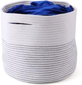 img 3 attached to 🧺 Tosnail Large Cotton Rope Woven Storage Baskets - 17 x 17 x 14.5 Inches - Ideal for Toys, Towels, and Kids Laundry