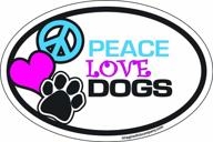 🐾 премиум магнит для автомобиля peace love dogs овальной формы - 4" x 6" - идеально для любителей собак! логотип