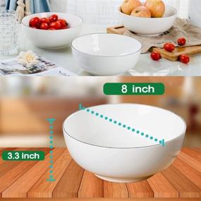 img 2 attached to 🍲 AnBnCn Set of 3 Stackable Porcelain Bowl Sets - 65 Pack