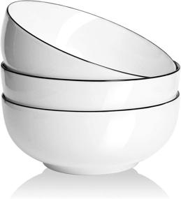 img 4 attached to 🍲 AnBnCn Set of 3 Stackable Porcelain Bowl Sets - 65 Pack