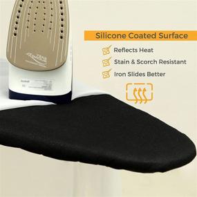 img 1 attached to 🔥 15x54 Ironing Board Cover and Pad - Adjustable Elastic Edge Fit, Extra Thick Padding, Heat Reflective, Non Stick Scorch and Stain Resistant - Easy Installation (Black)