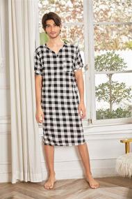 img 3 attached to Comfortable and Stylish Ekouaer Nightshirt Kaftan Nightgown for men - X Large size Sleepwear in Sleep & Lounge