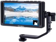 📺 feelworld f5 5" dslr on-camera field monitor - compact full hd 1920x1080 ips video peaking focus assist - 4k hdmi, 8.4v dc i/o - includes tilt arm logo