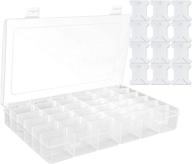 🗃️ clear plastic organizer box with adjustable dividers & 36 grids for jewelry, crafts, beads, fishing tackles - includes 12 floss bobbins logo