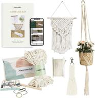 🧶 deluxe diy macrame craft kit for adults beginners: wall macrame, plant hanger & keychain set with book and video tutorials - perfect for arts & crafts enthusiasts logo