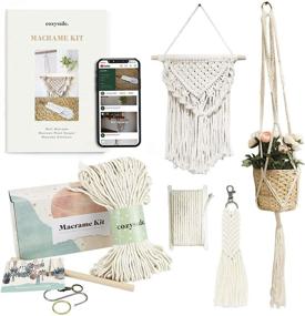 img 4 attached to 🧶 Deluxe DIY Macrame Craft Kit for Adults Beginners: Wall Macrame, Plant Hanger & Keychain Set with Book and Video Tutorials - Perfect for Arts & Crafts Enthusiasts