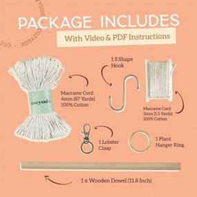 img 3 attached to 🧶 Deluxe DIY Macrame Craft Kit for Adults Beginners: Wall Macrame, Plant Hanger & Keychain Set with Book and Video Tutorials - Perfect for Arts & Crafts Enthusiasts