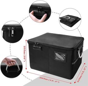 img 2 attached to Waterproof Fireproof Box with Lock, File Organizer with Handle and Zipper. Collapsible Document Storage Filing Box for Hanging Letter, Legal Documents to Protect and Secure Important Papers - Black