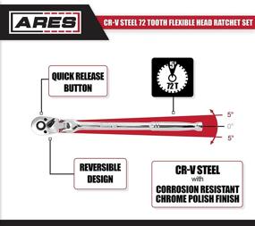 img 2 attached to Superior Performance Guaranteed: ARES 42028 3 Piece 72 Tooth Flex Ratchet