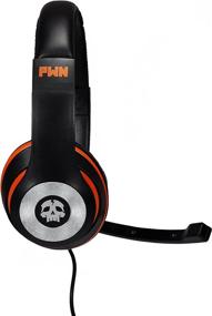 img 1 attached to 🎧 PWN Gaming Headset: Immersive Audio Experience with Adjustable Microphone, Inline Volume Control - Black/Orange