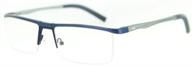 👓 alumni rx03 men's reading glasses with rx-able aluminum frames in dark blue, +2.50 optical-quality strength logo