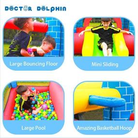 img 1 attached to Outdoor Sports & Play: Doctor Dolphin Inflatable Bounce