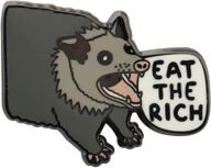 🦝 cenwa opossums trash enamel pin - eat the rich, possums lover gift, screaming opossum enamel pin logo