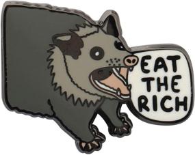 img 4 attached to 🦝 CENWA Opossums Trash Enamel Pin - Eat The Rich, Possums Lover Gift, Screaming Opossum Enamel Pin