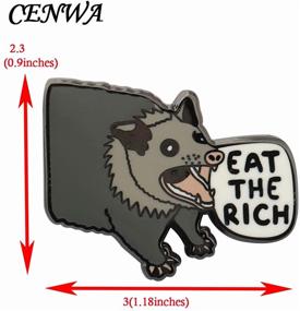 img 3 attached to 🦝 CENWA Opossums Trash Enamel Pin - Eat The Rich, Possums Lover Gift, Screaming Opossum Enamel Pin