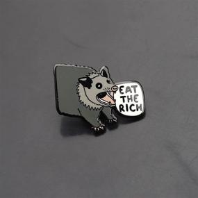 img 1 attached to 🦝 CENWA Opossums Trash Enamel Pin - Eat The Rich, Possums Lover Gift, Screaming Opossum Enamel Pin
