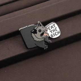 img 2 attached to 🦝 CENWA Opossums Trash Enamel Pin - Eat The Rich, Possums Lover Gift, Screaming Opossum Enamel Pin
