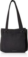 vera bradley classic black microfiber shoulder satchel purse: organized multi-compartment design logo