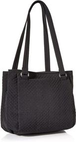 img 3 attached to Vera Bradley Classic Black Microfiber Shoulder Satchel Purse: Organized Multi-Compartment Design