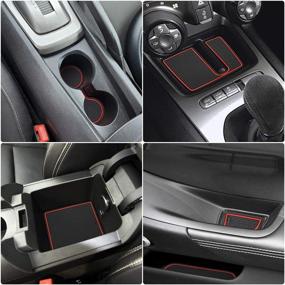 img 4 attached to Auovo 8Pcs/Kit Anti-Dust Mats For Chevy Camaro Accessories 2010 2011 2012 2013 2014 2015 Car Cup Holder Inserts