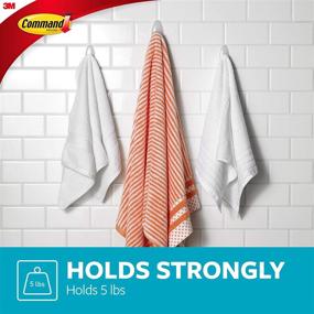 img 2 attached to 🛁 Organize Your Bathroom Easily with Command Bath Large Towel Hook Value Pack - Clear Frosted Design, 3 Large Hooks, 3 Water-Resistant Strips, Damage-Free Solution