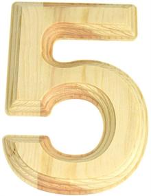 img 1 attached to Homeford Beveled Wooden Number Natural Crafting and Woodcrafts