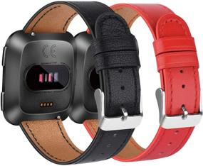 img 3 attached to Улучшите свой Fitbit Versa с собственными ремешками из кожи OwnZone 2 Pack 📱 - Стильные и удобные ремешки Fitbit Versa 2 для мужчин и женщин