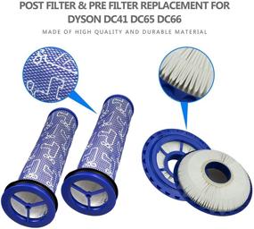 img 2 attached to 4 Pack Filters Replacement Kit for Dyson DC41, DC65, DC66, UP13, UP20 Animal, Multi Floor, and Ball Vacuum - Replaces Part Numbers 920769-01 and 920640-01 - Includes 2 HEPA Post-Filters and 2 Pre-Filters Set