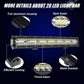 img 1 attached to 🚗 EBESTauto 20 Inch LED Light Bar with License Plate Mounting Bracket and Wiring Harness - Enhanced Off-road Car ATV SUV Truck Boat Driving Lamp for License Plate LED Working