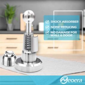 img 3 attached to Neoera Magnetic Door Stopper, Upgraded Spring Shock Absorbent Technology, Soft-Catch Magnetic Hold, High-Quality 201 Stainless Steel, Rust-Resistant, Heavy-Duty for Multiple Door Types, Wall Mount - 1 Pack