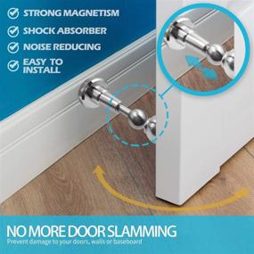 img 2 attached to Neoera Magnetic Door Stopper, Upgraded Spring Shock Absorbent Technology, Soft-Catch Magnetic Hold, High-Quality 201 Stainless Steel, Rust-Resistant, Heavy-Duty for Multiple Door Types, Wall Mount - 1 Pack