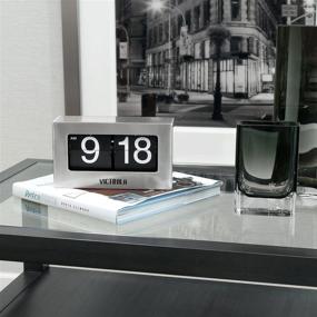 img 1 attached to ⏰ Stylish and Compact: Victrola VC-450-SLV Flip Clock in Small Silver - A Timeless Addition to Any Space
