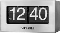 ⏰ stylish and compact: victrola vc-450-slv flip clock in small silver - a timeless addition to any space logo