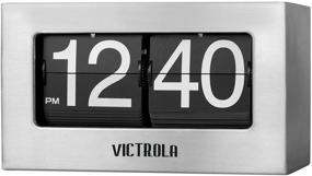 img 2 attached to ⏰ Stylish and Compact: Victrola VC-450-SLV Flip Clock in Small Silver - A Timeless Addition to Any Space