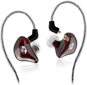 img 4 attached to 🎧 BASN High-Definition In-Ear Monitor Headphones with Detachable MMCX Earbuds | Dual Dynamic Drivers and Noise-Isolating | Red