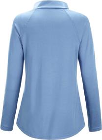 img 3 attached to Stay Protected with Cestyle Womens UPF 50+ Long Sleeve 1/4 Zip Lightweight Pullover for Outdoor Hiking and Workouts