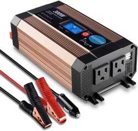 img 4 attached to 🔌 300Watt Pure Sine Wave Power Inverter for Cars - GISIAN 12V DC to 110V AC Car Adapter with LCD Display, Dual USB Ports, 2 AC Outlets - Ideal for Smartphones, Laptops, Tablets