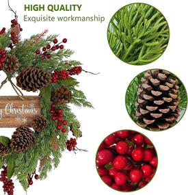 img 3 attached to 🎄 Christmas Decorative Wreath - 20 Inch Pinecone Berry Design for Front Door, Outdoor/Indoor Party, Wall, Table, Home Décor