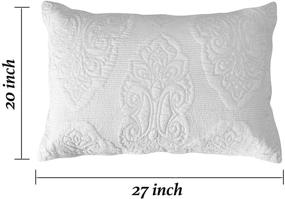 img 3 attached to 🛏️ Cozy White Paisley Quilted Pillow Shams - Set of 2 Standard Size Cotton Pillow Cases for Comfy Décor