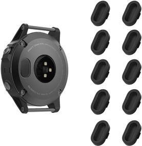 img 4 attached to 🔌 MoKo Dust Plug - Compatible with Garmin Fenix 5/5S/5X/6/6S/6X/6 Pro/6S Pro/6X Pro/Forerunner 245/935/945/Vivoactive 4/4S/Venu - 10 Pack Silicone Charger Port Protector Anti Dust Plugs Caps - Black