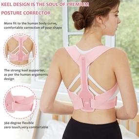 img 3 attached to 🎀 Women's Pink Posture Corrector - Lady Girls' Posture Brace for Upper Back Support, Adjustable Back Straightener Providing Pain Relief from Neck, Back, and Shoulder (Large)