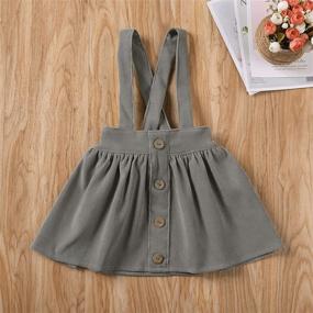 img 3 attached to 👗 Mubineo Corduroy Ruffle Suspender Skirt for Little Toddler Girls - Basic Plain Cotton Overall Skirts
