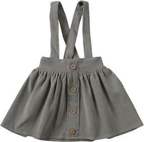 img 4 attached to 👗 Mubineo Corduroy Ruffle Suspender Skirt for Little Toddler Girls - Basic Plain Cotton Overall Skirts